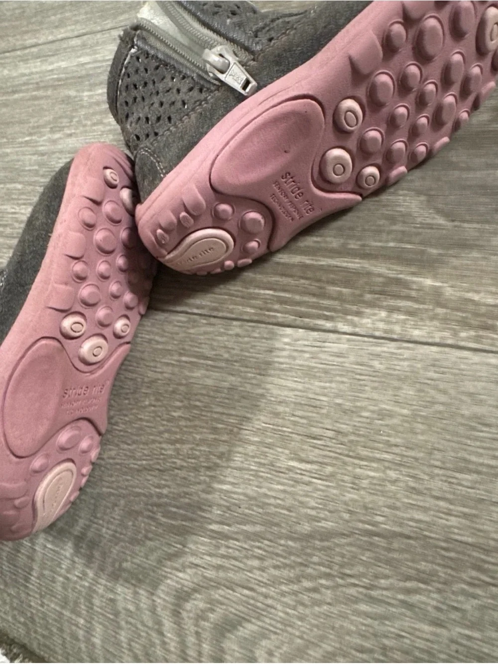 Stride Rite gray and pink boots size 5.5